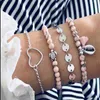 Designer Bangle bracelet ladys 5Pcs / set Bohemian Gold color Moon Leaf Crystal Opal Bracciale aperto Set per donna Punk Boho Beach Bangle Jewelry Gift