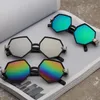 Fashion Kids Sunglasses Multi Color Dazzling Baby Sunglasses Carton Hands Decoration Polygon Kids Sunglasses Free Shipping M027