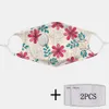 2Pcs PM2.5 Filter Masques anti-poussière floraux avec masques respiratoires non jetables