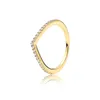 3 colors Sparkling Wishbone Ring Rose gold yellow gold plated Wedding Ring for Pandora 925 Silver CZ diamond Rings with Original box