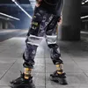Боковые полосы Трек Jogger Брюки Мужчины 2020 Светоотражающие этикетки Трек шаровары Homme Streetwear Мужской HipHop