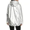 女性キャンプハイキングジャケットメタリックカラージャケットレディース防水アウターフード付きジップアップフェムジャケット14320756