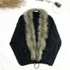 Wholesale Autumn Winter thick Womens fashion Sweater Shawls Big Wraps Bat Sleeve Knit Cardigan Fur Shawl Collar wool warm Poncho Cape Coat