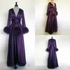 Violet femmes robes de bal peignoir chemise de nuit en soie satin vêtements de nuit robe de mariée demoiselle d'honneur robes de soirée petites plus taille personnalisée Ma256U