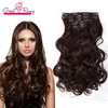 Greatremy 20" Body Wave Full Head Clip In Hair Extensions Hairpiece Synthetic Hair Weft Colors #1b#4#6#10#16#27#30#33#99J#60#613,#27/613