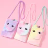 cartoon horse Horn Kids Girl Shoulder Bag Soft Plush Coin Purse Stuffed Doll Toys Girls Messenger Pack M2426