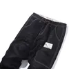 Men's Jeans Patchwork Denim Harem Pockets Ripped Stretch Pants Black Blue Long Plus Size 48305t