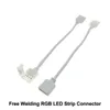 Gratis svetsning 4 PIN-kod 5050 RGB LED-band Hane Connector Cable till 10mm 4PIN PCB-styrkabel