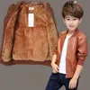 Kids Designer Chłopcy Płaszcze PU Leather Boys Kurtki Zima Moda Znosić Skórzane Kurtki Dla Dzieci Dzieci Odzież Black Brown Opcjonalnie BT4571