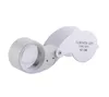 Powiększenie Loupe 40x 25 mm 40x25mm 40 x 25 Jubiler LED Light Light Glass Emibhier New5520555