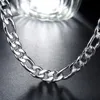 24quot Pure Real 925 Sterling Silver Figaro Chains Halsband Kvinnor Män smycken Boy Friend Gift 60cm 10mm Colier Whole6883853