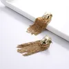 Dames Lion Head Long Stud Earring Animal Lion Head Tassel Earring Mode-sieraden Accessoires voor Gift Party