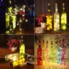 20 LED Solar Wine Butelka Korek Miedź Wairy Strip Strip Wire Outdoor Party Decoration Nowość Noc Lampa DIY Cork Light String Boże Narodzenie \ t