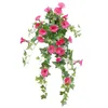 62cm 25 heads Artificial Flower Morning Glory Fake Silk Hanging Plant Vine Simulation Wall Garland Wedding Home Party DIY Decor