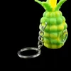 Partihandel silikon ananasrökning av rörledningar med glassskål tobaksoljeriggar bärbar nyckelring