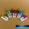 Mini cápsulas bonitas, pastilleros redondos transparentes, botellas rellenables de plástico con tapa de aluminio, contenedor de productos médicos