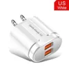 Dual Poorten 5V 3.1A EU US Wall Charger plug 1USB QC3.0 power Chargers Adapter Voor Samsung s8 s9 s10 IPhone 12 13 14 15 B1