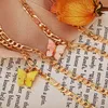 패션 나비 Anklet 비치 더블 팔찌 골드 체인 빈티지 Anklets Womens 힙합 쥬얼리