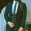 Выполненный на заказ One Button Groomsmen Пик нагрудные Groom Tuxedos Мужские костюмы Свадебные / выпускной вечер / ужин Шафер Blazer (куртка + штаны + Tie + Vest) W294