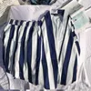 INCERUN Mens Fashion Striped Sets Casual Short Sleeve Cardigan Blouse Casual Shorts Siuts Summer Loose Breathable 2 Pieces S-5XL203L