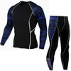 Maillots de course 2021 Compression hommes sport T-shirt à manches longues chemise Fitness bas confortable et à séchage rapide