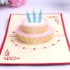 10 Styles mélangés 3D joyeux anniversaire gâteau Pop Up bénédiction cartes de voeux à la main créative fête de fête Supplies7186461