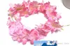 Whole 4580100 inch Artificial Silk Hydrangea Garland Purple Wisteria Flower Vine Garland for Wedding Backdrop Wall Decor Sup3685882