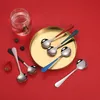 Round spoon soup spoons Dessert spoon Stainless steel cutlery Flatware Ice Cream Dessert Rice Salad Dinnerware drop ship