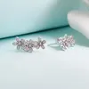 CZ Diamond Sparkling Daisy Stud Orees Boucles Beautiful Femmes Bijoux d'été pour Pandora 925 Boucle d'oreille de fleur en argent sterling avec Origin311E