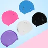 Silicone Rich Color Bathing Cap Solid Color Hat Long Hair Waterproof Head Protection Diving Good Swimming Caps 3lz E2