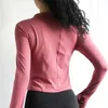 Yoga Outfits Half Zipper Sport Top Sexy Long Sleeve Crop Quick Dry Running Training Fitness Workout Tops Gym Activewear
