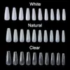 100 PCSBOX UV Gel Pełna pokrywa akryl czysty biały naturalny Naturalny Fałsz paznokci balerina trumna Fałszne paznokcie DIY Manicure