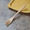 100 sztuk Naturalny Drewno Łyżka I Fork Obiadowa Kawa Spoon Sałatka Fruit Fork Tableware Green Zdrowe drewniane sztućce 1 zamówienie