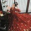 Preto Vermelho Hanfu Vestido Traje de Dança Folclórica Traje Tradicional Chinês de Fada Nacional Antiga Dinastia Han Princesa Roupas de Palco276Y