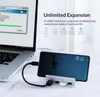 محول الفاصل ORICO كليب من نوع USB3.0 HUB الألومنيوم الخارجي متعدد 4 منافذ USB لأجهزة الكمبيوتر المحمول سطح المكتب ملحقات الكمبيوتر (MH4PU)