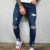 Jeans pour hommes Hommes Mode Été Sexy Trou Pantalon Crayon Pour Hommes Noir Bleu Vêtements Ropa De Hombre 2023 Streetwear # W