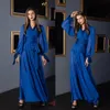 Bleu Royal femmes vêtements de nuit chemise de nuit fête peignoirs Pyjams Robes à manches longues élégant mariée vêtements de nuit Robes de bain femmes pyjama