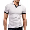 Men's Polos Tops Summer Tee Shirt Slim Fit Fashion Short Sleeve Stand Collar Tees Male Shirts Casual Mens Clothing 2021