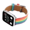 Rainbow Colorful Leather Pasek do Apple Watch Band 40 mm 44 mm 42 mm 38mm IWatch 5 4 3 2 1 Girlswomen moda bransoletka 8814030