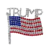 Trump Брошь Pin Алмазного флаг Брошь Rhinestone Письмо Trump брошь Кристалл Badge пальто платье Pins Одежда Мода ювелирные изделия GGA3593-2