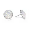 Crystal Druse Stud Earrings 화려한 인어 천연 Sonte 귀 반지 패션 보석 여성 선물 윌과 샌디