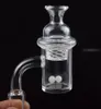 4mm Clear Bottom Quartz Banger 10mm 14mm 18mm Nail Avec Cyclone Spinning Carb Cap Lumineux Terp Pearl Ball Insert Pour Plate-forme pétrolière bong