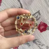 Women Girl Number Brooch Round NO5 Brooches Suit Lapel Pin for Gift Party Fashion Jewelry Accessories