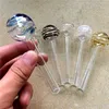 Cheap colorful Donut Pyrex Glass Oil burner transparent Oil tube Glass Straight pipes Oil Burning Pipe for smoking pipes