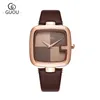 GUOU Women's Watches 2019 Square Fashion zegarek damski Luxury Ladies Bracelet Watches For Women Leather Strap Clock Saati CX200720