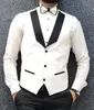 Men's Suits & Blazers Men 3 Pieces Slim Fit Casual Business Groomsmen Grey Green Ivory Lapel Tuxedos For Formal Wedding(Blazer+Pants+Vest)