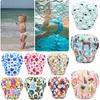 0-3Y Baby Leakproof Simblöja Justerbar Pool Byx Tyg Blöja Baby Återanvändbar Och Tvättbar Poolblöja 40 Färg M051A