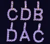 Фиолетовый цвет циркон A-Z Diamond Начальные буквы подвесные ожерелья золотые серебряные украшения хип