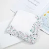 Fall Cotton Solid Floral Handkerchief For Women Beautiful Candy Color Printed Flower Squares Girls Hand Towel Soft Sweatband Wristband