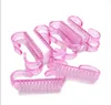 1pc Spazzole per unghie per la pulizia delle unghie Plastica Rosa Viola Strumenti puliti File Rimuovi polvere Spazzola per pedicure per manicure